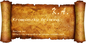 Krompaszky Arianna névjegykártya